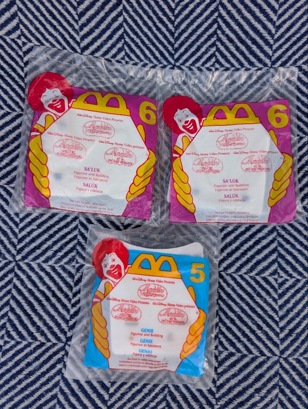 Lot Of 3 ALADDIN TOYS McDonald's Happy Meal -  Brand New In Package